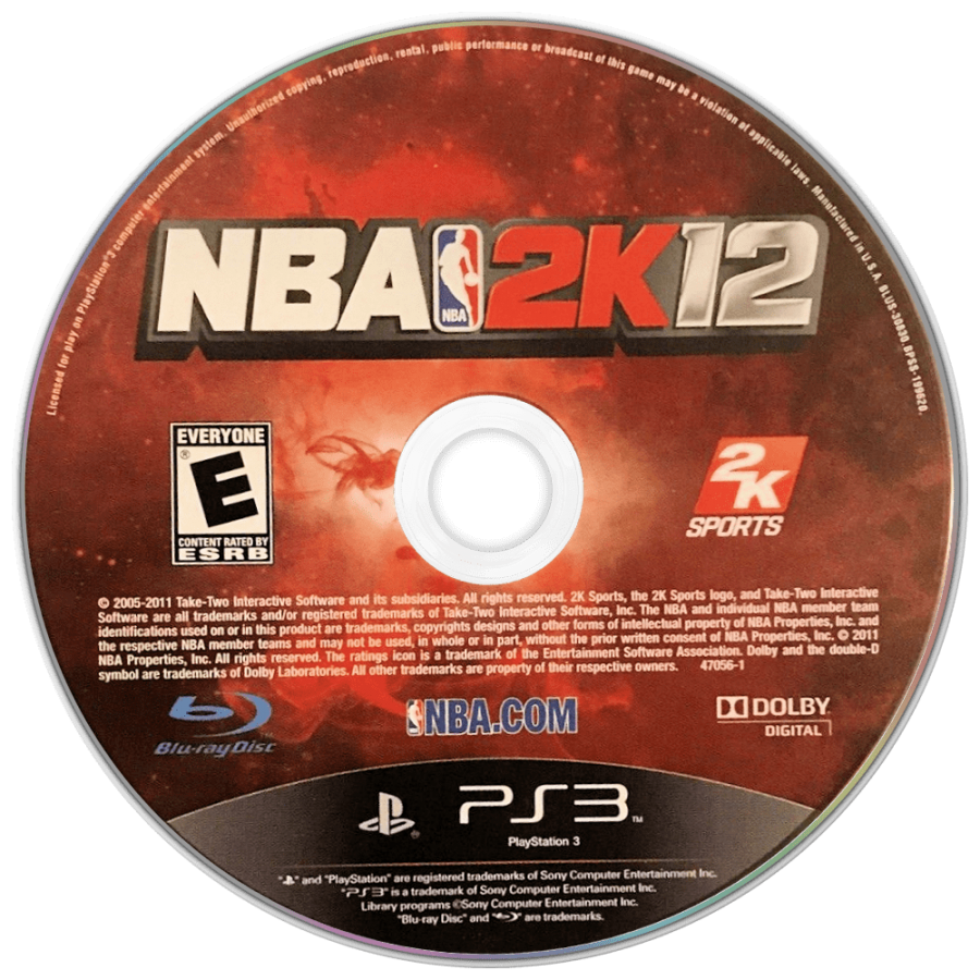 NBA 2K12 disc for PlayStation 3 (PS3) video game