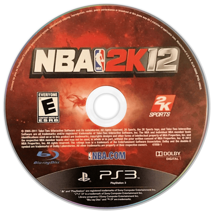 NBA 2K12 disc for PlayStation 3 (PS3) video game