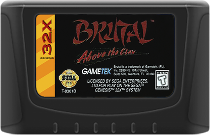 Brutal: Above the Claw cartridge for Sega 32X (32X) fighting video game