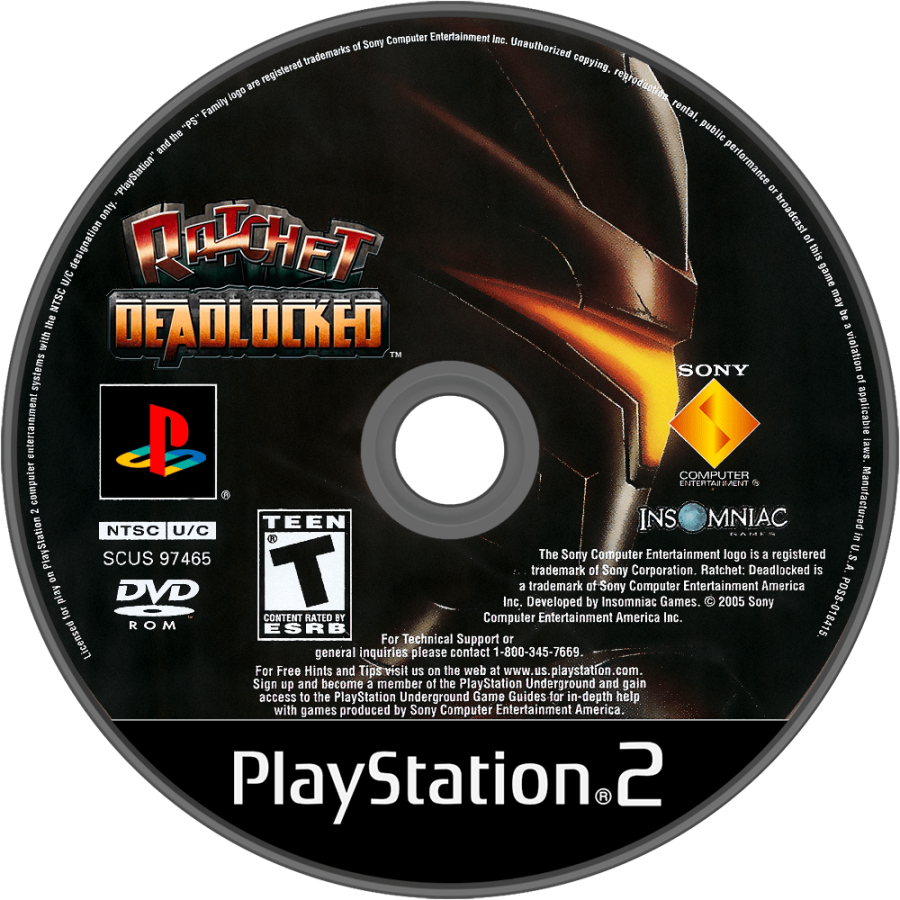 Ratchet Deadlocked PS2 PlayStation 2 third person shooter action platformer game retro video game disc