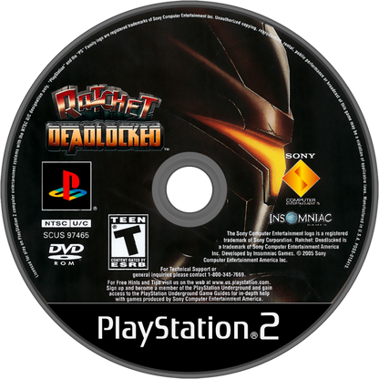Ratchet Deadlocked PS2 PlayStation 2 third person shooter action platformer game retro video game disc