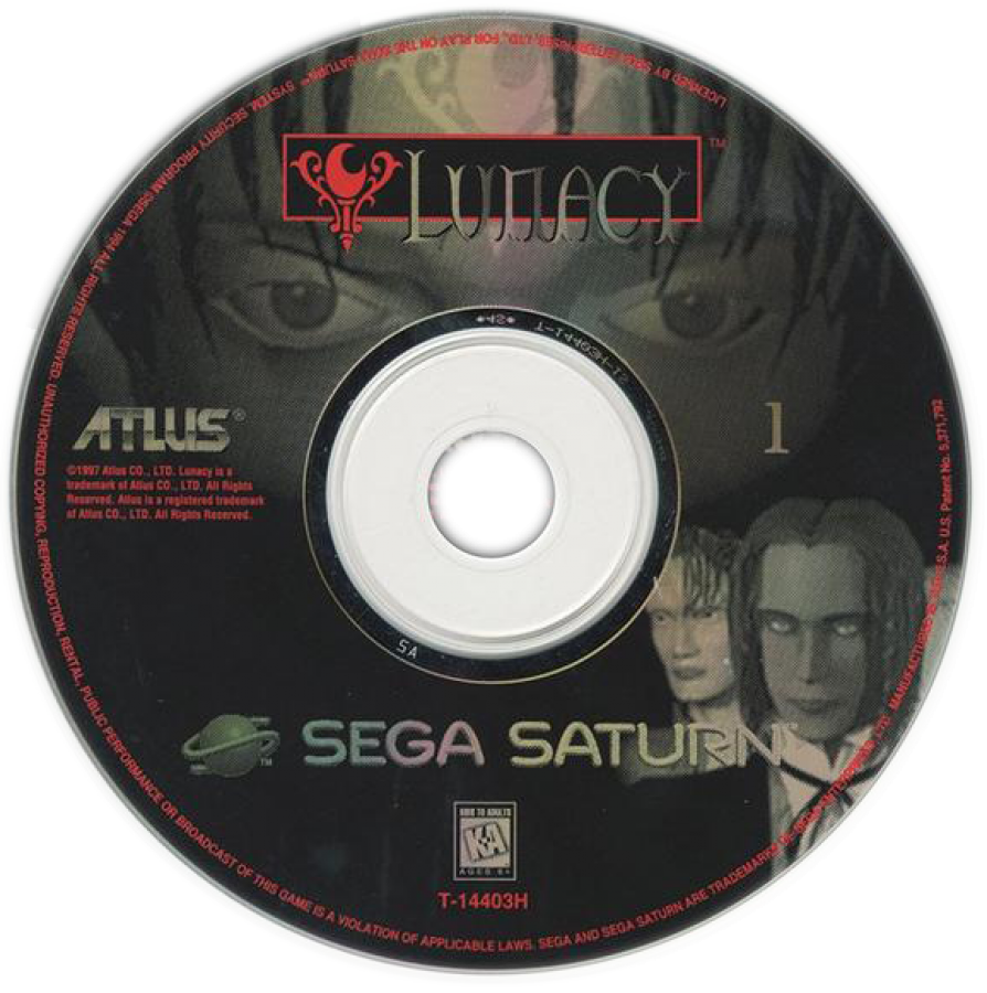 Lunacy Sega Saturn point and click adventure game psychological mystery surreal storytelling puzzle solving eerie atmosphere anime inspired visuals first person exploration Japanese adventure classic retro gaming Sega Saturn software video game title disc