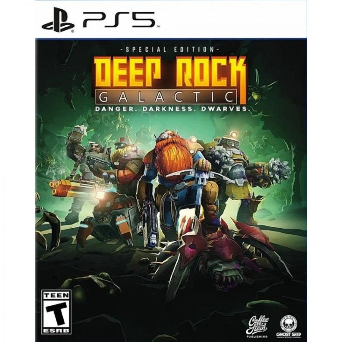 Deep Rock: Galactic cover art for PlayStation 5 (PS5) cooperative sci-fi shooter video game