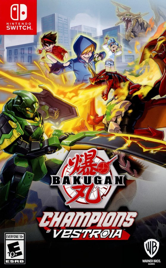 Bakugan Champions of Vestroia Nintendo Switch for video game enthusiasts featuring action adventure gameplay Bakugan battling mechanics creature collection strategic combat exploration missions and collectible gaming appeal front cover