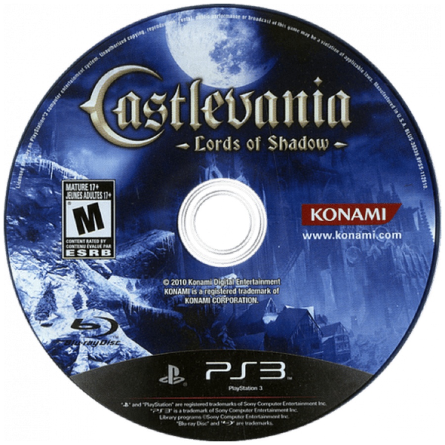 Castlevania: Lords of Shadow disc for PlayStation 3 (PS3) video game