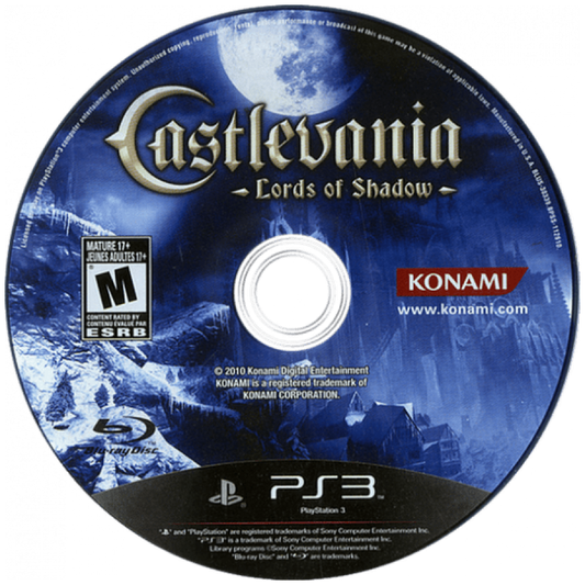 Castlevania: Lords of Shadow disc for PlayStation 3 (PS3) video game