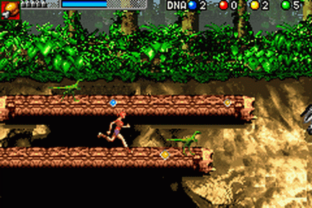 Jurassic Park III DNA Factor Game Boy Advance GBA video game featuring Jurassic Park dinosaur adventure gameplay DNA research challenges puzzle solving prehistoric environments dinosaur encounters island exploration and classic handheld Nintendo action retro video game collection collectible gaming appeal gameplay 