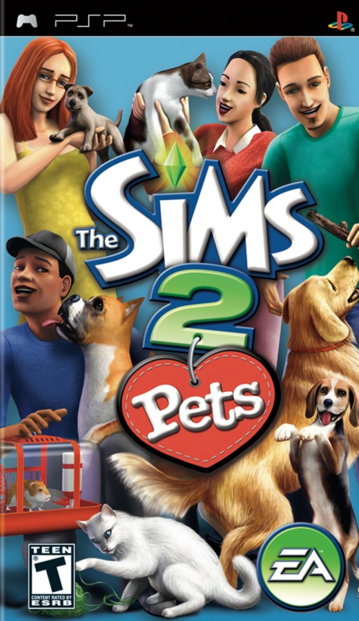 The Sims 2: Pets PSP cover art for PlayStation Portable (PSP) life simulation game