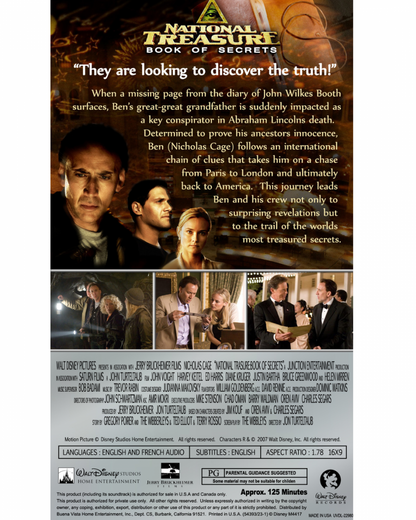 Retro National Treasure 2 PSP UMD movie inspired design featuring cinematic adventure thriller aesthetic vintage PlayStation Portable portable movie entertainment historical treasure hunting action Benjamin Gates mystery exploration nostalgic handheld media presentation back cover 