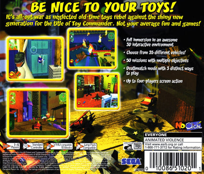 Toy Commander Sega Dreamcast retro video game vehicular combat back of case