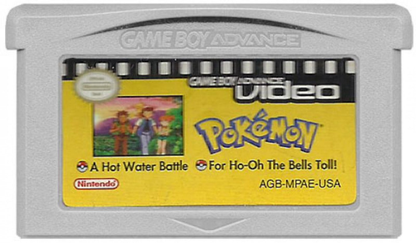Game Boy Advance Video Pokémon episode pack featuring Hot Water and For Ho-Oh the Bells Toll cartridge art