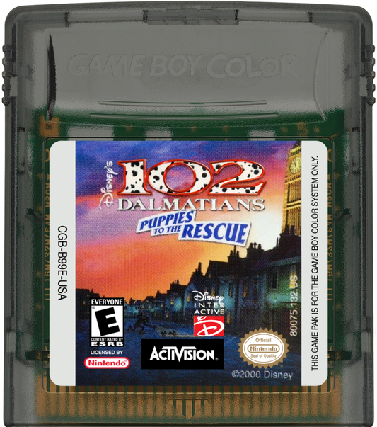Disney's 102 Dalmatians: Puppies to the Rescue cartridge for Game Boy Color (GBC) video game