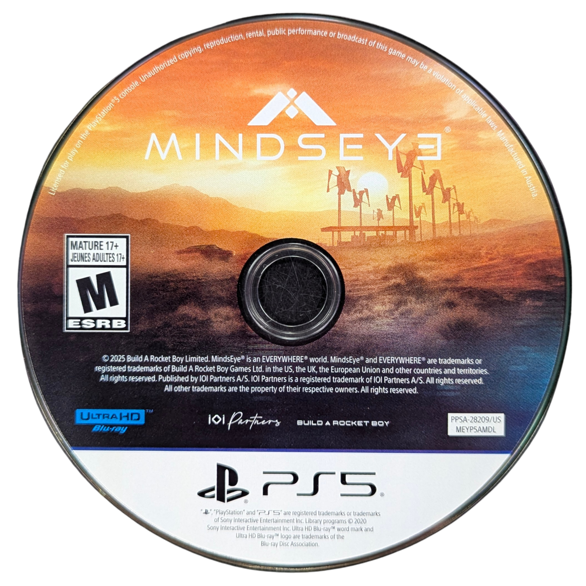 MindsEye for PlayStation 5 (PS5) at Gamers INC, featuring a high-octane, cinematic action-thriller set in a near-future world of corporate espionage, advanced robotics, and conspiracy-driven combat from the visionary creators of the "Everywhere" platform disc