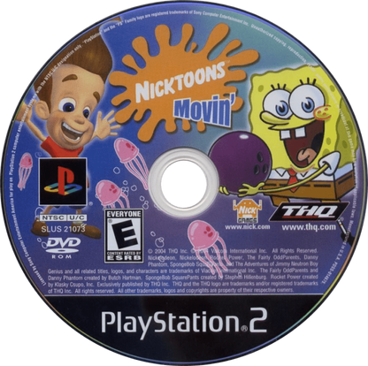 Nicktoons Movin' – PlayStation 2 (PS2) video game disc, motion-controlled party game