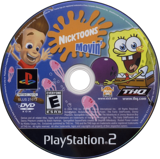 Nicktoons Movin' – PlayStation 2 (PS2) video game disc, motion-controlled party game