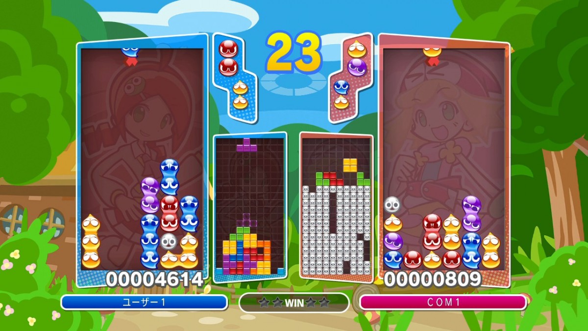 Puyo Puyo Tetris Nintendo Switch game featuring competitive puzzle gameplay combining classic Puyo Puyo and Tetris action gameplay