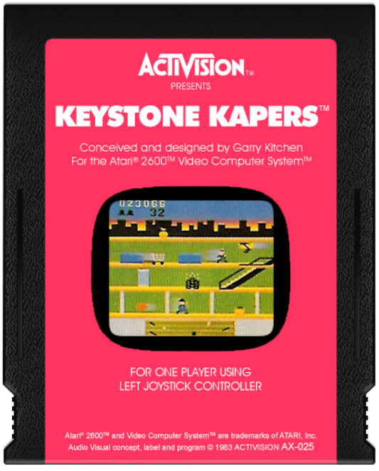 Keystone Kapers cartridge art for Atari 2600 (2600) video game