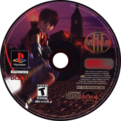 Arc the Lad PS1 tactical RPG strategy role playing game anime fantasy adventure turn based grid combat story driven campaign Working Designs style classic JRPG retro gaming PlayStation software video game title arc the lad iii 