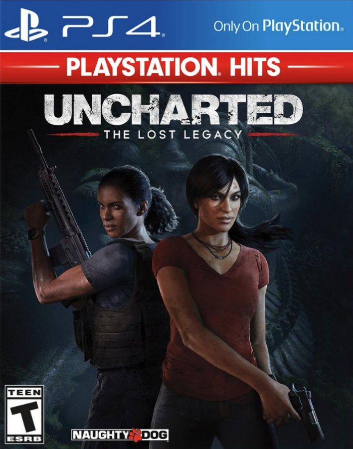 Uncharted: The Lost Legacy [PlayStation Hits] – PlayStation 4 (PS4) video game cover image, action-adventure exploration game.