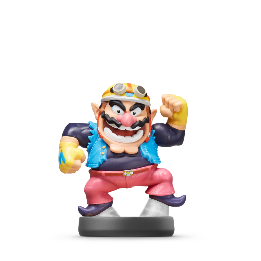 Wario Amiibo Super Smash Bros Nintendo Amiibo collectible figure featuring Wario from the Super Mario series detailed character design iconic yellow and purple outfit Super Smash Bros styling NFC functionality compatible Nintendo games Amiibo collection display collectible and gaming accessory appeal
