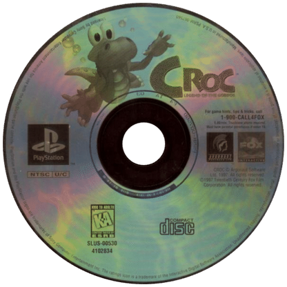 Croc: Legends of the Gobbos disc for PlayStation 1 (PS1) retro video game