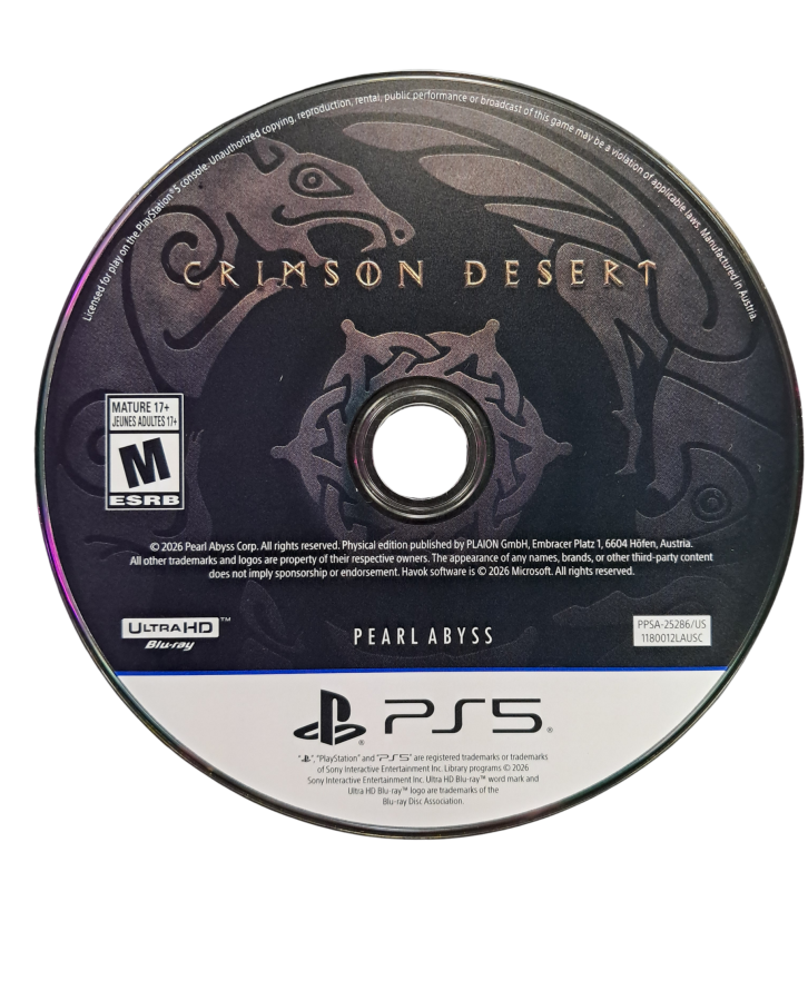 Crimson Desert PS5 inspired design featuring epic open world fantasy action adventure aesthetic vast medieval landscapes intense sword combat mythical creatures immersive exploration dynamic warfare cinematic next generation role playing experience presentation disc
