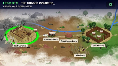 The Oregon Trail Deluxe Edition Nintendo Switch inspired design featuring classic frontier survival adventure aesthetic wagon journey across the American West resource management historical exploration charming modernized visuals family friendly strategy gameplay collectible deluxe presentation gameplay 