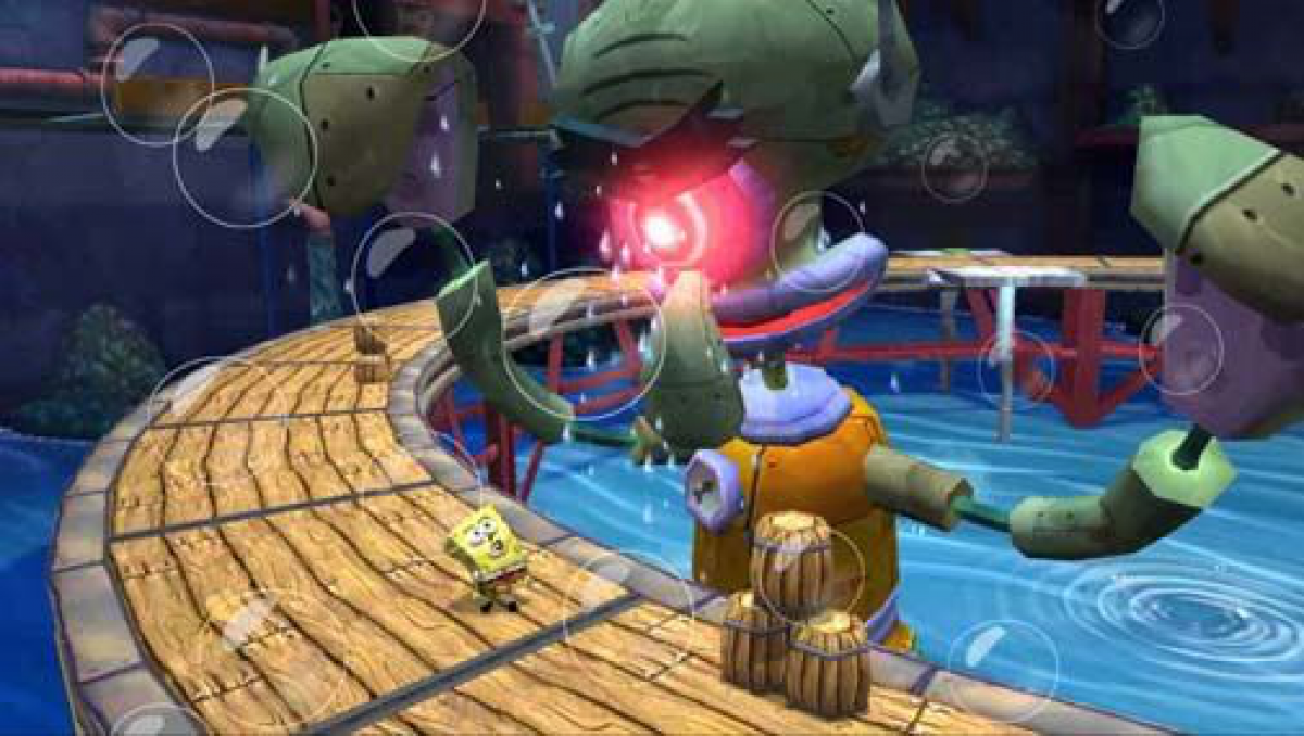 SpongeBob's Truth or Square Wii inspired design featuring cartoon platform adventure aesthetic Bikini Bottom exploration colorful underwater environments quirky humor motion controlled gameplay beloved Nickelodeon characters family friendly action nostalgic Nintendo Wii presentation gameplay