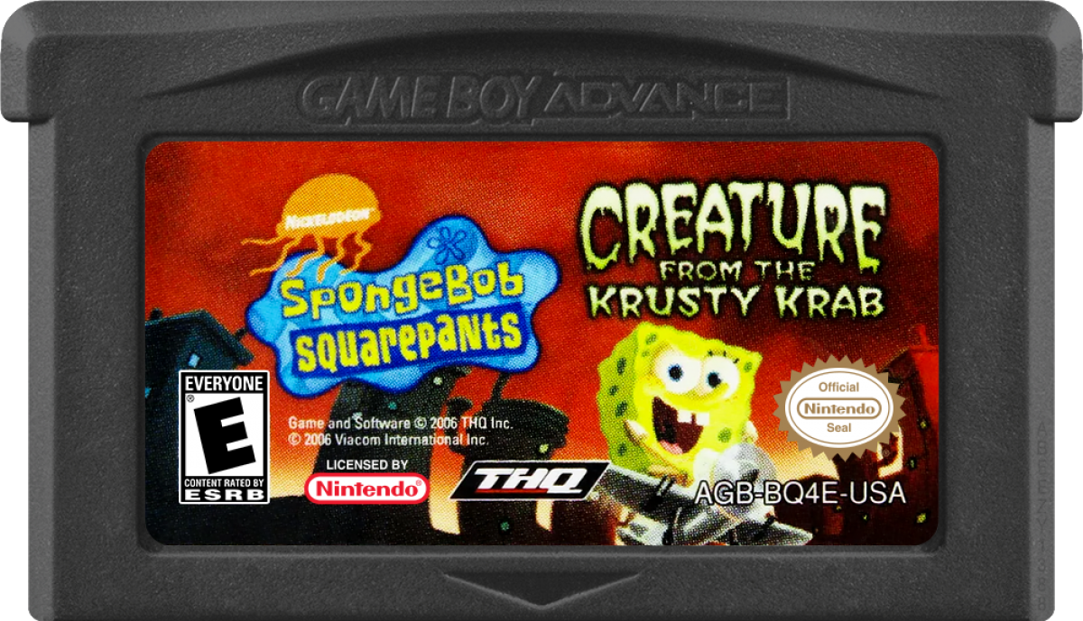 SpongeBob SquarePants: Creature from Krusty Krab game cartridge for Game Boy Advance (GBA) video game