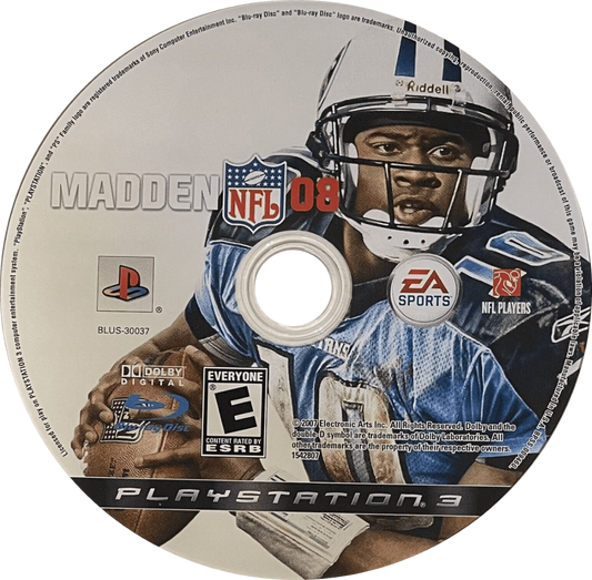 Madden NFL 08 disc art for PlayStation 3 (PS3) video game
