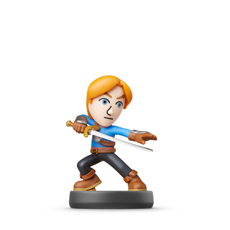 Mii Swordfighter Amiibo Super Smash Bros Series Nintendo Amiibo collectible figure featuring Mii Swordfighter from the Super Smash Bros series NFC compatible character toy for Switch Wii U and 3DS games