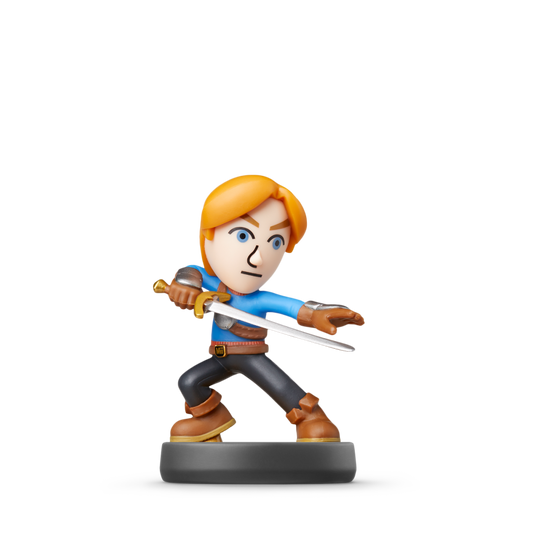 Mii Swordfighter Amiibo Super Smash Bros Series Nintendo Amiibo collectible figure featuring Mii Swordfighter from the Super Smash Bros series NFC compatible character toy for Switch Wii U and 3DS games
