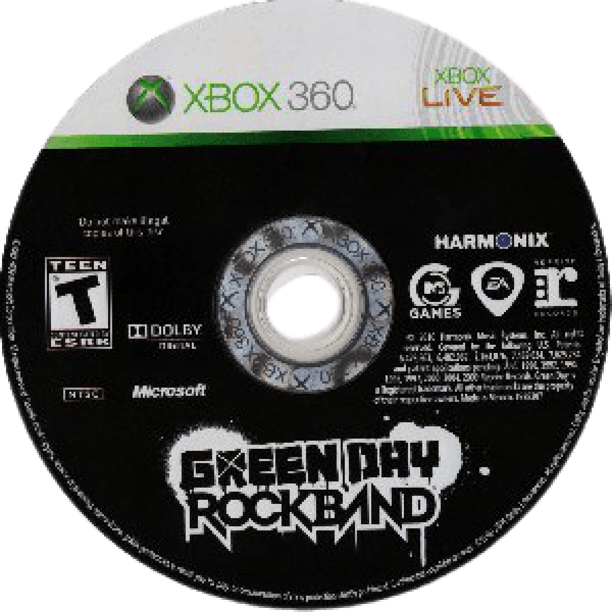 Green Day: Rock Band disc for Xbox 360 (X360) music rhythm video game