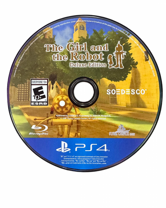 The Girl and the Robot Deluxe Edition for PS4 featuring enhanced gameplay, bonus content, and vibrant action-platformer visuals disc