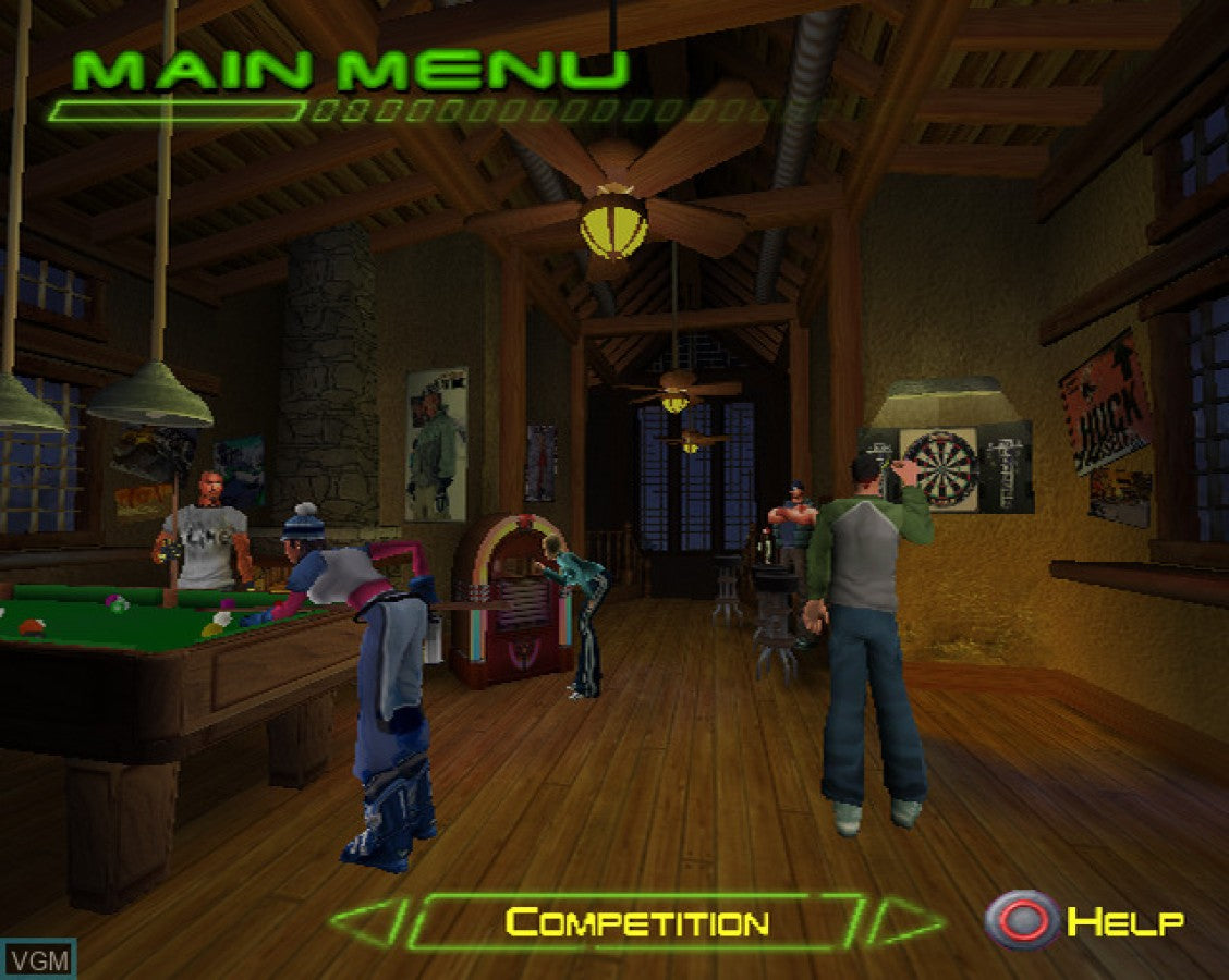 Jonny Moseley: Mad Trix main menu for Playstation 2 (PS2) video game 