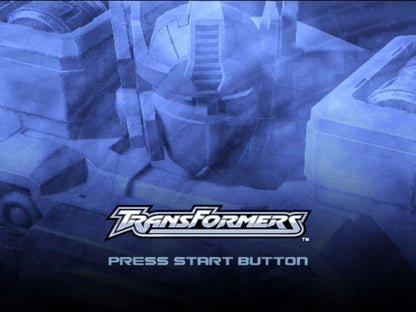 Transformers – PlayStation 2 (PS2) video game title screen, action-adventure.