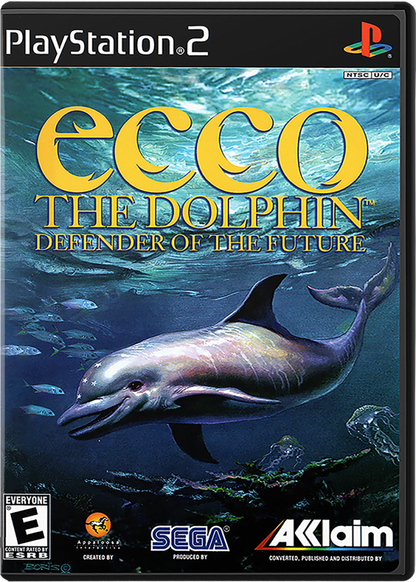 Ecco the Dolphin: Defender of the Future cover art for PlayStation 2 (PS2) action-adventure aquatic exploration video game