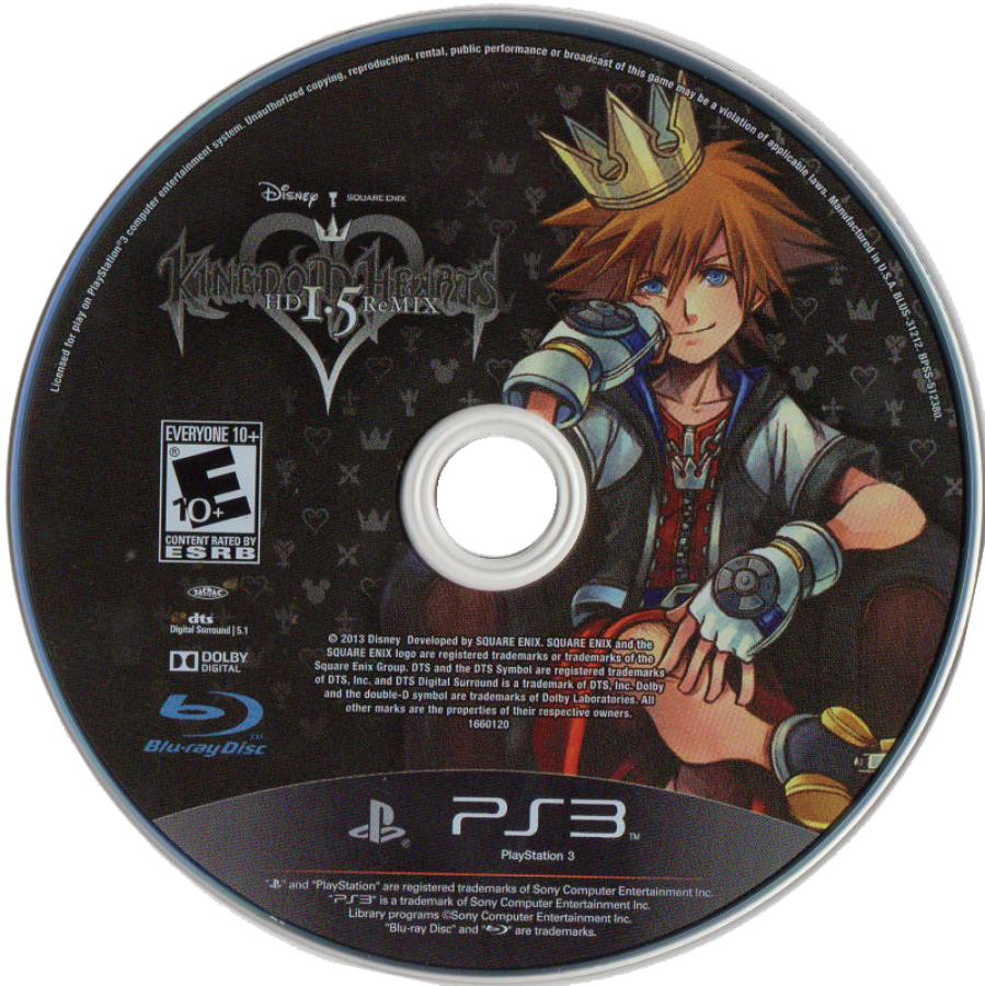 Kingdom Hearts 1.5 Limited Edition PS3 action role-playing video game disc