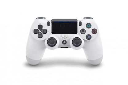 Sony DualShock 4 Wireless Controller in Glacier White for PS4 at Gamers INC, featuring an official OEM design with responsive triggers, a built-in touchpad, and motion sensors for a professional PlayStation 4 gaming experience front
