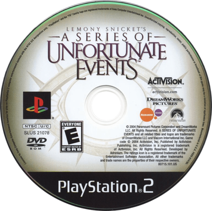 Lemony Snicket's A Series of Unfortunate Events disc art for PlayStation 2 (PS2) video game