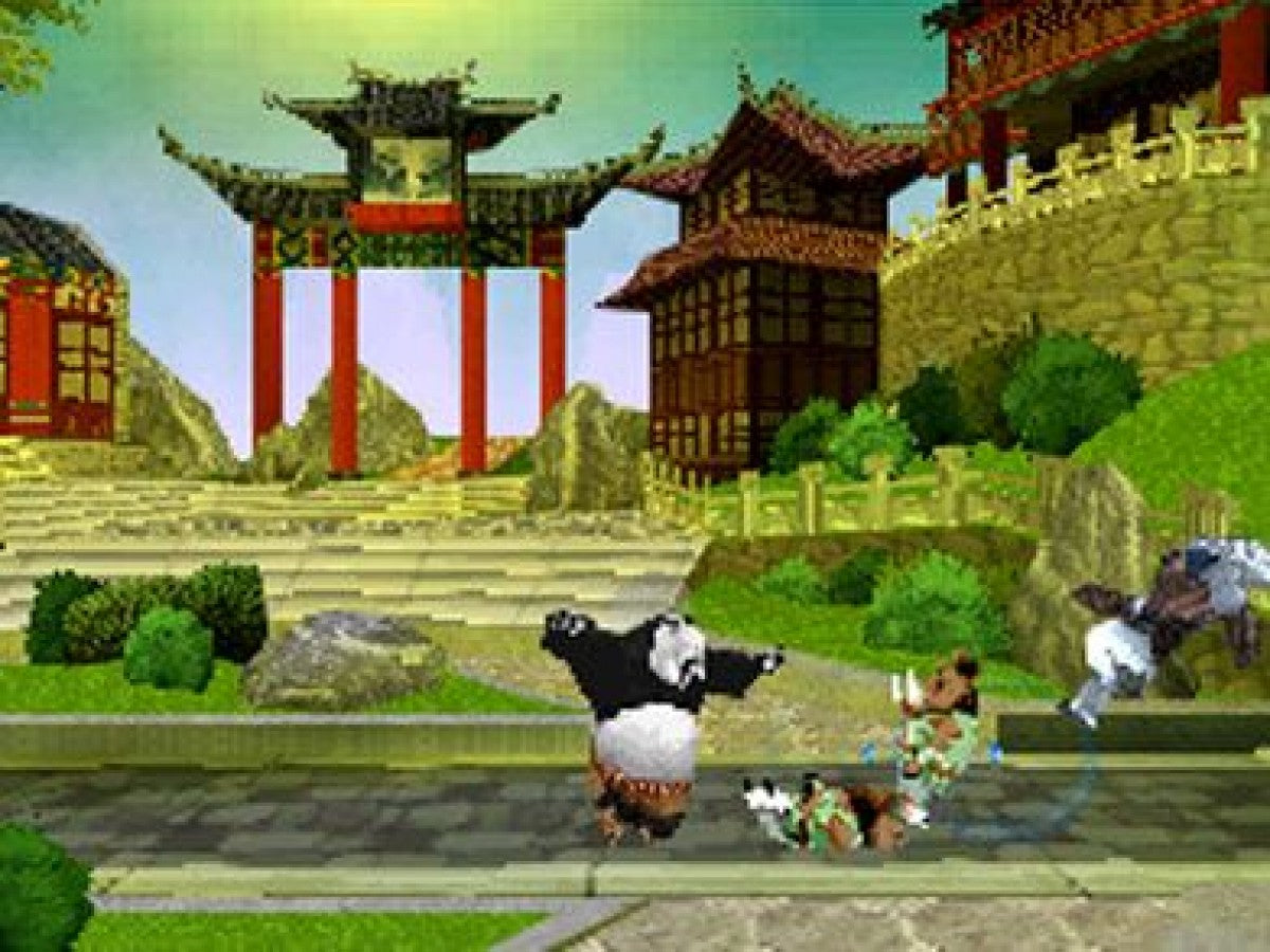 Kung Fu Panda for Nintendo DS, gameplay for an action-adventure video game with martial arts combat, platforming gameplay, character-based missions, and movie-inspired storyline