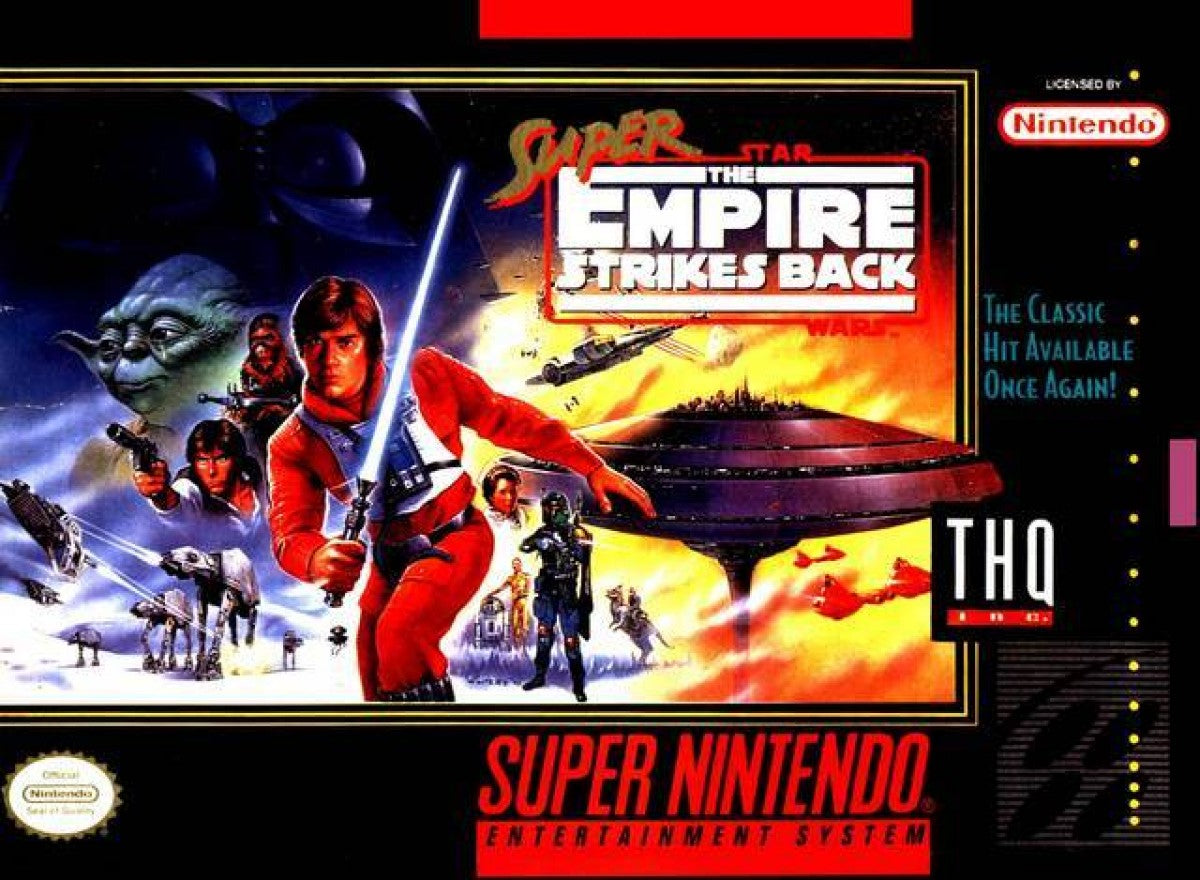 Super Star Wars Empire Strikes Back cover art for Super Nintendo Entertainment System SNES video game