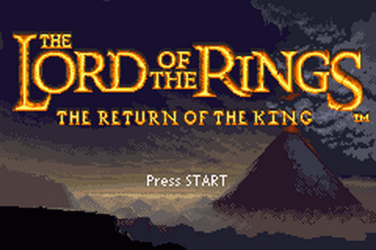 Lord of the Rings: The Return of the King start menu for Game Boy Advance (GBA) video game
