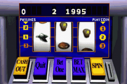 Caesars Palace Advance Game Boy Advance GBA video game, casino simulation, card and table games, handheld gambling-style gameplay 