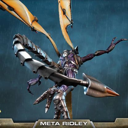 Meta Ridley 37" Premium Resin Statue – Figure. Back view of figure