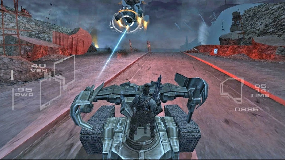 Terminator 3 Rise of the Machines PS2 Sony PlayStation 2 action shooter game third person combat sci fi Terminator movie tie in robotic enemies futuristic weapons driving missions story campaign retro gaming PlayStation 2 software video game title gameplay