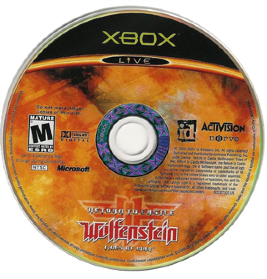 Return to Castle Wolfenstein: Tides of War disc for Xbox (XBOX) video game