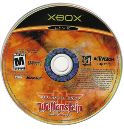 Return to Castle Wolfenstein: Tides of War disc for Xbox (XBOX) video game