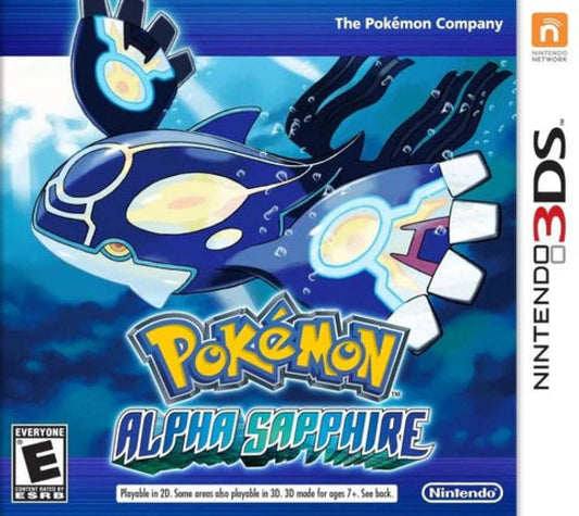Pokemon Alpha Sapphire cover art for Nintendo 3DS RPG video game