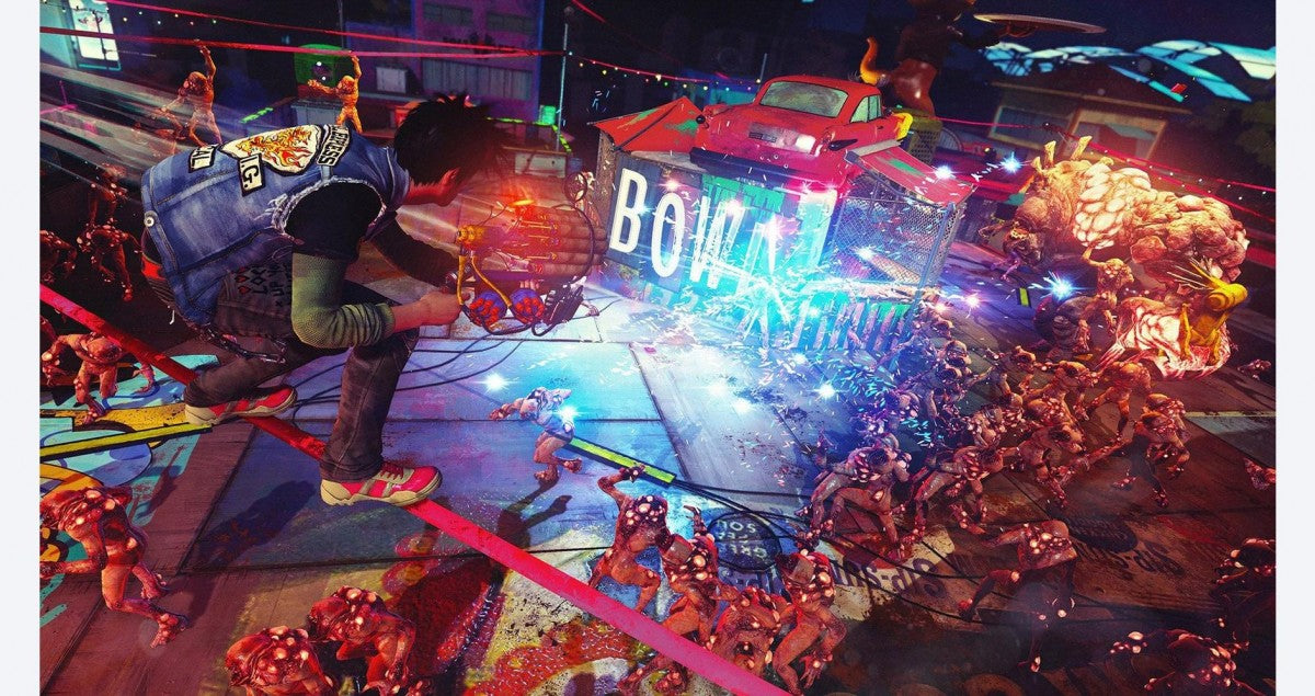 Sunset Overdrive – Xbox One (XONE) gameplay for open-world action-adventure shooter video game